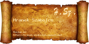 Hranek Szabolcs névjegykártya