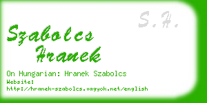 szabolcs hranek business card